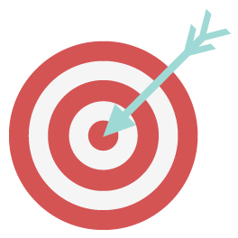 image of a red target with a blue arrow pointing to the bullseye